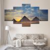 Egyptian Pyramids Sunset Desert - Nature 5 Panel Canvas Art Wall Decor