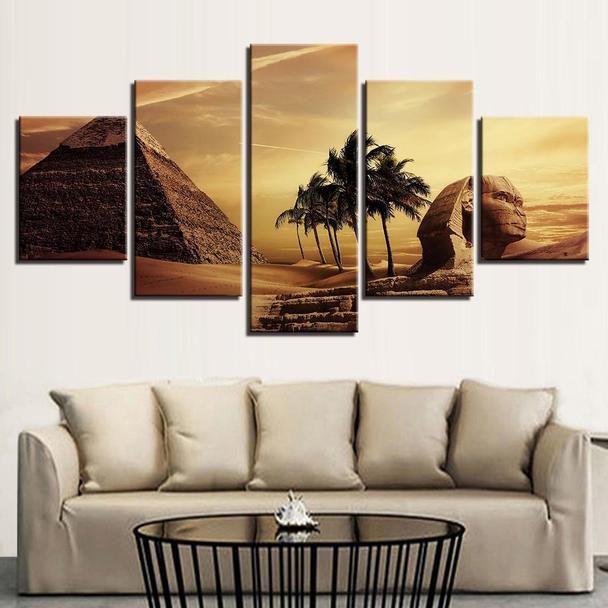 Egyptian Pyramids - Nature 5 Panel Canvas Art Wall Decor Egyptian Pyramids - Nature 5 Panel Canvas Art Wall Decor