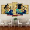 Egyptian mural - Religion 5 Panel Canvas Art Wall Decor