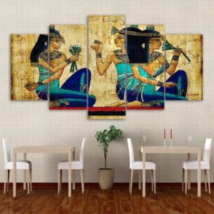 Egyptian mural - Religion 5 Panel Canvas Art Wall Decor