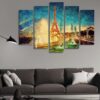 Eiffel Tower 04 - Nature 5 Panel Canvas Art Wall Decor