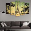 Eiffel Tower 06 - Nature 5 Panel Canvas Art Wall Decor