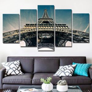 Eiffel Tower 07 - Nature 5 Panel Canvas Art Wall Decor