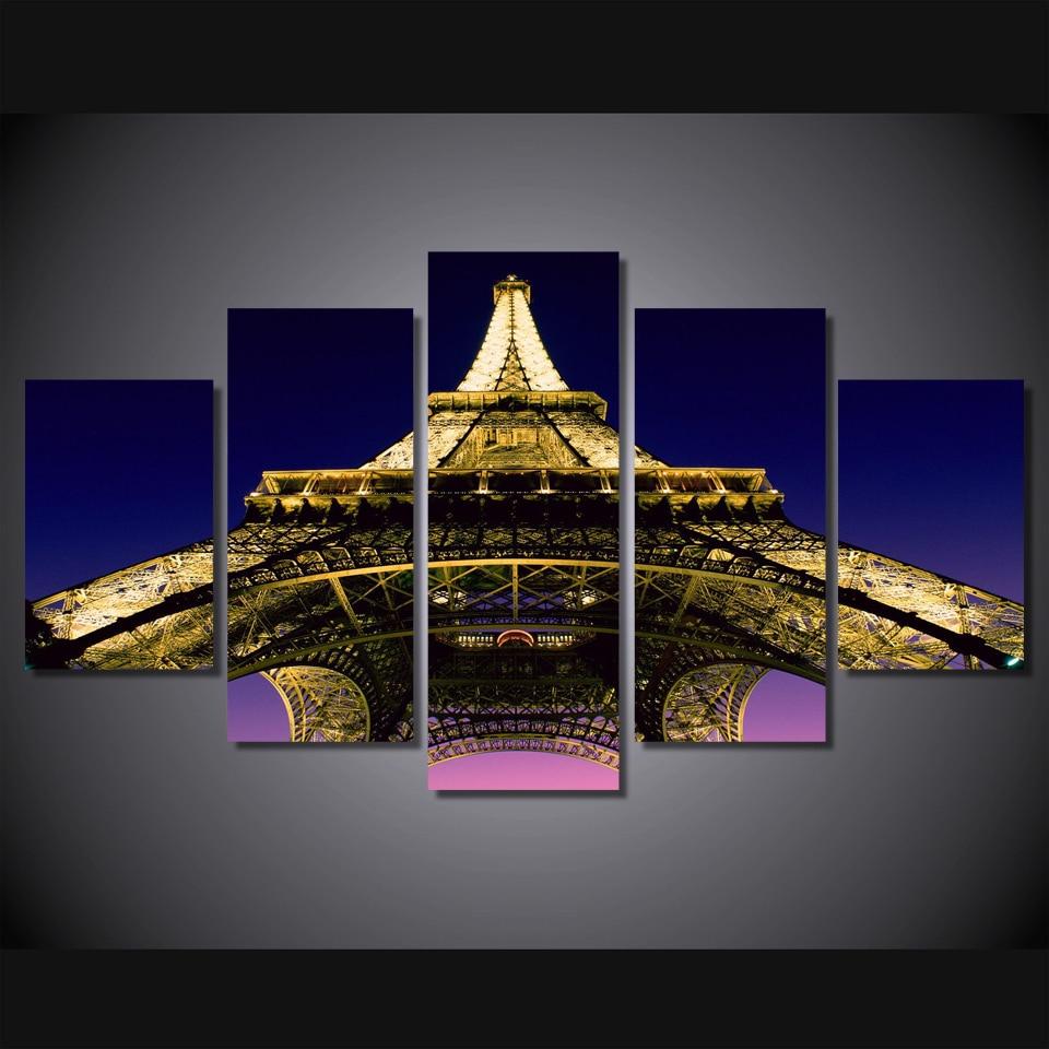 Eiffel Tower 2 - Nature 5 Panel Canvas Art Wall Decor Eiffel Tower 2 - Nature 5 Panel Canvas Art Wall Decor