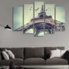 Eiffel Tower In The Beautiful Sky - Nature 5 Panel Canvas Art Wall Decor
