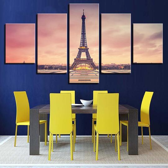 Eiffel Tower Paris 1 - Nature 5 Panel Canvas Art Wall Decor Eiffel Tower Paris 1 - Nature 5 Panel Canvas Art Wall Decor