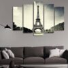 Eiffel Tower Paris France 01 - Nature 5 Panel Canvas Art Wall D�Cor