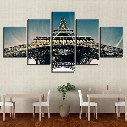 Eiffel Tower Paris France - Nature 5 Panel Canvas Art Wall Decor Eiffel Tower Paris France - Nature 5 Panel Canvas Art Wall Decor