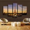Eiffel Tower View - Nature 5 Panel Canvas Art Wall Decor