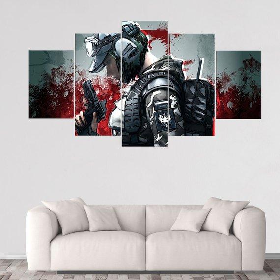 Ela Rainbow Six Siege - Gaming 5 Panel Canvas Art Wall Decor Ela Rainbow Six Siege - Gaming 5 Panel Canvas Art Wall Decor