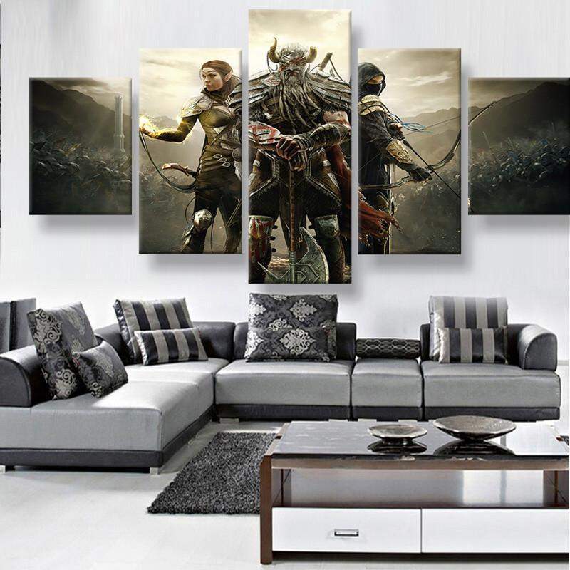 Elder Scrolls - Gaming 5 Panel Canvas Art Wall Decor Elder Scrolls - Gaming 5 Panel Canvas Art Wall Decor