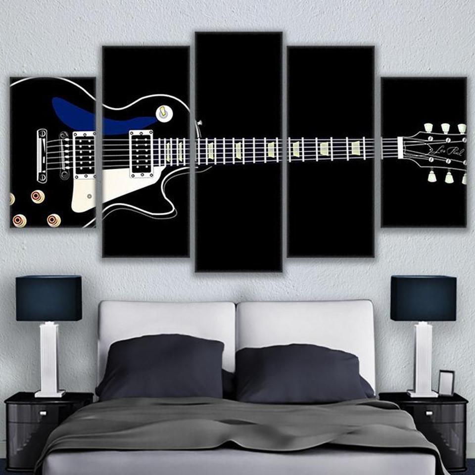Electric Guitar Music Illustration - Music 5 Panel Canvas Art Wall Decor Electric Guitar Music Illustration - Music 5 Panel Canvas Art Wall Decor