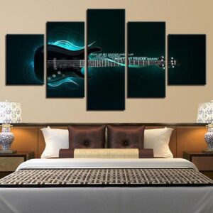 Electric Guitar Musical Instruments - Music 5 Panel Canvas Art Wall Decor