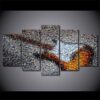 Electric Guitar Photographic Mosaic - Music 5 Panel Canvas Art Wall Decor