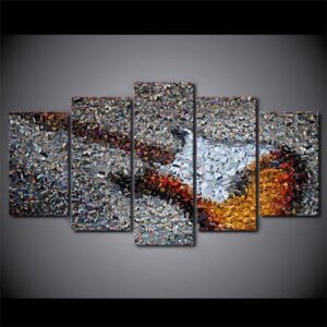 Electric Guitar Photographic Mosaic - Music 5 Panel Canvas Art Wall Decor