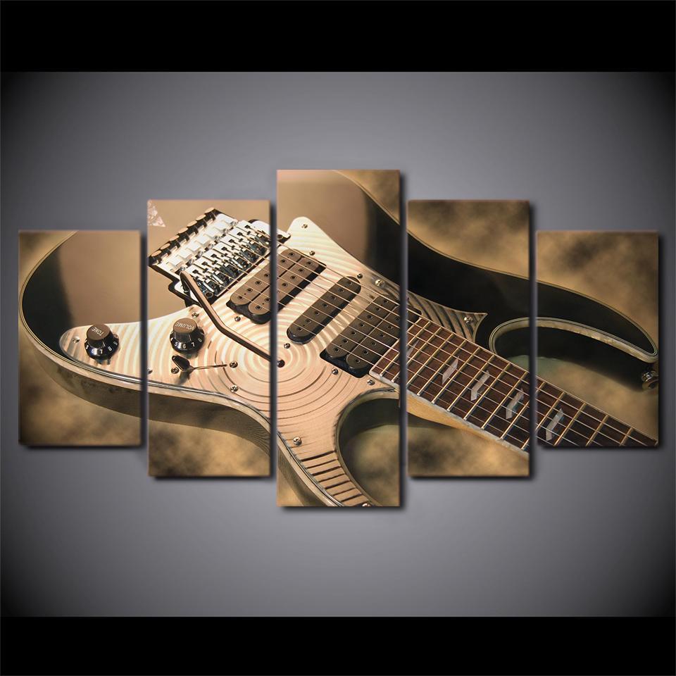 Electric Guitar Pictures Vintage Music Instrument - Music 5 Panel Canvas Art Wall Decor Electric Guitar Pictures Vintage Music Instrument - Music 5 Panel Canvas Art Wall Decor