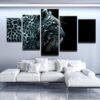 Electric Leopard - Animal 5 Panel Canvas Art Wall Decor