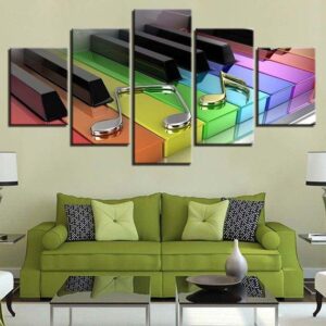 Electronic Piano 1 - Music 5 Panel Canvas Art Wall Decor