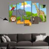 Elephan 03 - Cartoon 5 Panel Canvas Art Wall Decor