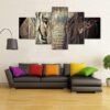 Elephant 05 - Animal 5 Panel Canvas Art Wall Decor