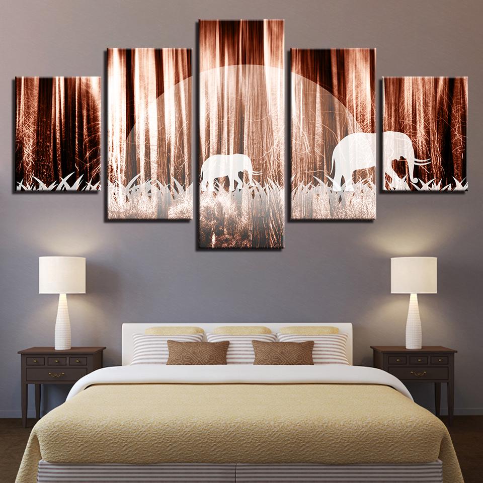 Elephant 88 - Abstract 5 Panel Canvas Art Wall Decor Elephant 88 - Abstract 5 Panel Canvas Art Wall Decor