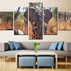Elephant BIG - Animal 5 Panel Canvas Art Wall Decor