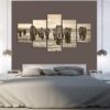 Elephant Family 01 - Animal 5 Panel Canvas Art Wall Decor