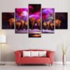 Elephant Family Elephant - Abstract Animal 5 Panel Canvas Art Wall Decor