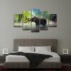 Elephant Forest - Animal 5 Panel Canvas Art Wall Decor