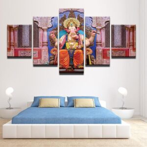 Elephant Head God - Religion 5 Panel Canvas Art Wall Decor
