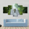 Elephant On The Road - Animal 5 Panel Canvas Art Wall Decor