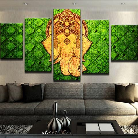 Elephant Praise - Religion 5 Panel Canvas Art Wall Decor Elephant Praise - Religion 5 Panel Canvas Art Wall Decor