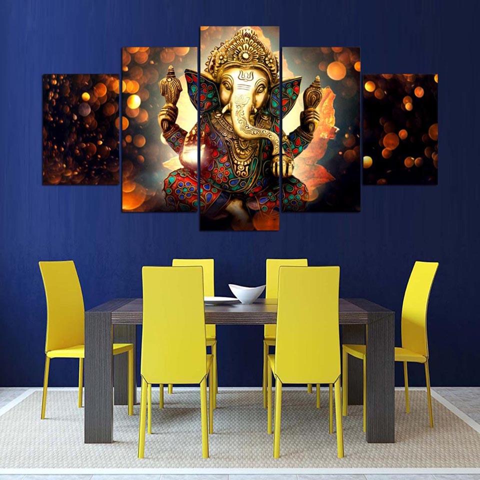 Elephant Trunk God 9 - Religion 5 Panel Canvas Art Wall Decor Elephant Trunk God 9 - Religion 5 Panel Canvas Art Wall Decor