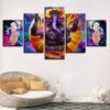 Elephant Trunk God Ganesha 1 - Religion 5 Panel Canvas Art Wall Decor