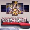 Elephant Trunk God Ganesha 2 - Religion 5 Panel Canvas Art Wall Decor