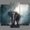 Elephant Wildlife - Animal 5 Panel Canvas Art Wall Decor
