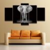 Elephant - Animal 5 Panel Canvas Art Wall Decor