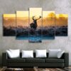Elk - Animal 5 Panel Canvas Art Wall Decor