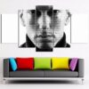 Eminem Black And White Celebrity - 5 Panel Canvas Art Wall Decor