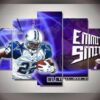 Emmitt Smith Dallas Cowboys - Sport 5 Panel Canvas Art Wall Decor
