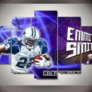 Emmitt Smith Dallas Cowboys - Sport 5 Panel Canvas Art Wall Decor