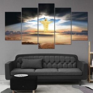 Esus Christ Bright Light - Religion 5 Panel Canvas Art Wall Decor