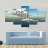 Etna Eruption View - Nature 5 Panel Canvas Art Wall Decor