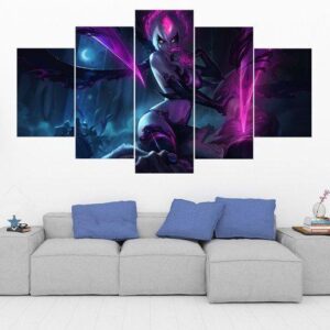 Evelynn - League Of Legends - Gaming 5 Panel Canvas Art Wall Decor