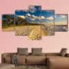 Evening Light At The Beach In Naples - Nature 5 Panel Canvas Art Wall Decor