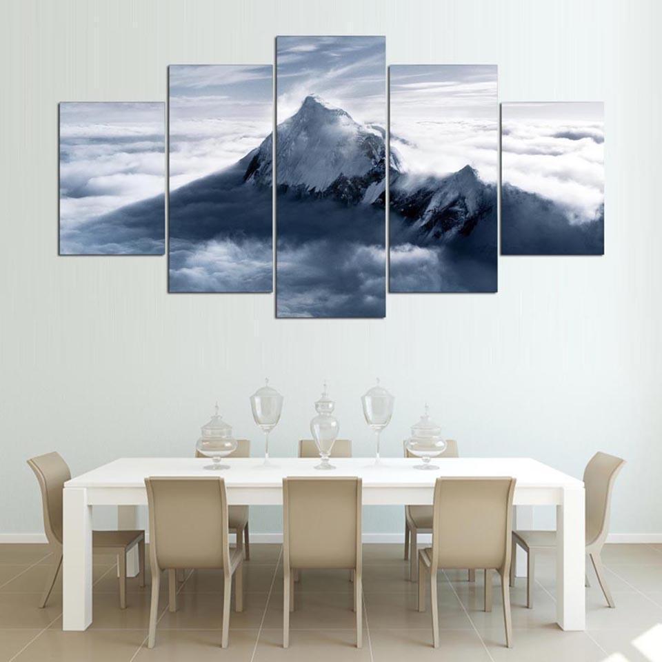 Everest Cross Creek Scenery - Nature 5 Panel Canvas Art Wall Decor Everest Cross Creek Scenery - Nature 5 Panel Canvas Art Wall Decor