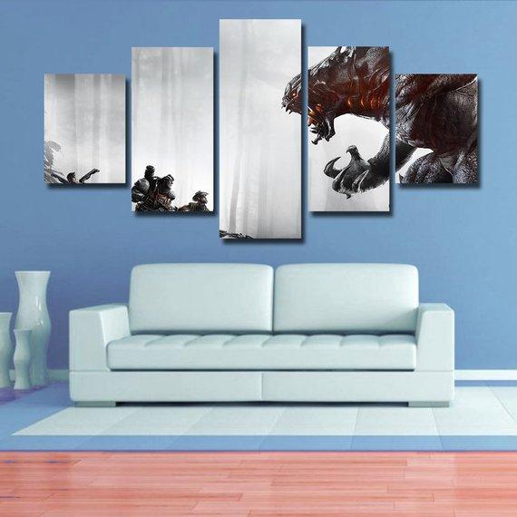 Evolve - Gaming 5 Panel Canvas Art Wall Decor Evolve - Gaming 5 Panel Canvas Art Wall Decor