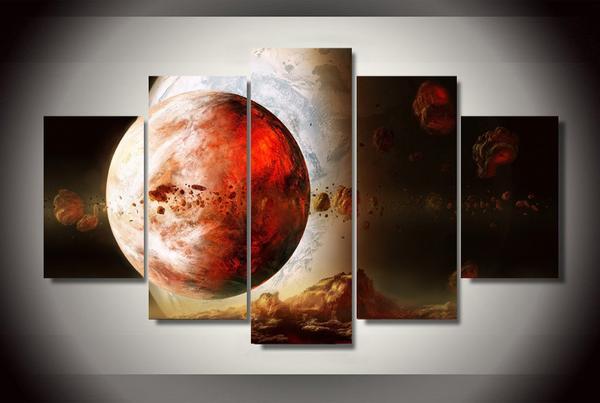 Exoplanet Planet Space Stars 01 - Space 5 Panel Canvas Art Wall Decor Exoplanet Planet Space Stars 01 - Space 5 Panel Canvas Art Wall Decor