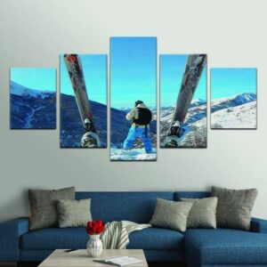 Extreme Skiing - Sport 5 Panel Canvas Art Wall Decor