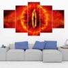Eye Of Sauron Lord Of The Rings - Movie 5 Panel Canvas Art Wall Decor